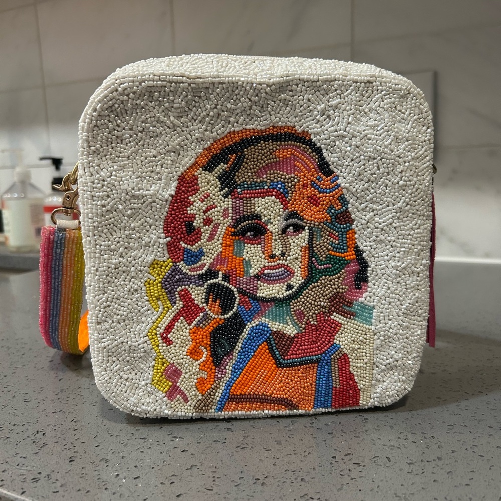 Dolly Parton Multicolor Beaded Crossbody Bag